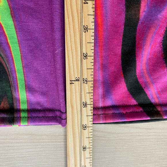 Pretty Little Thing Y2K Pencil Skirt Women Size 14 Purple Abstract Print Stretch - Picture 6 of 6